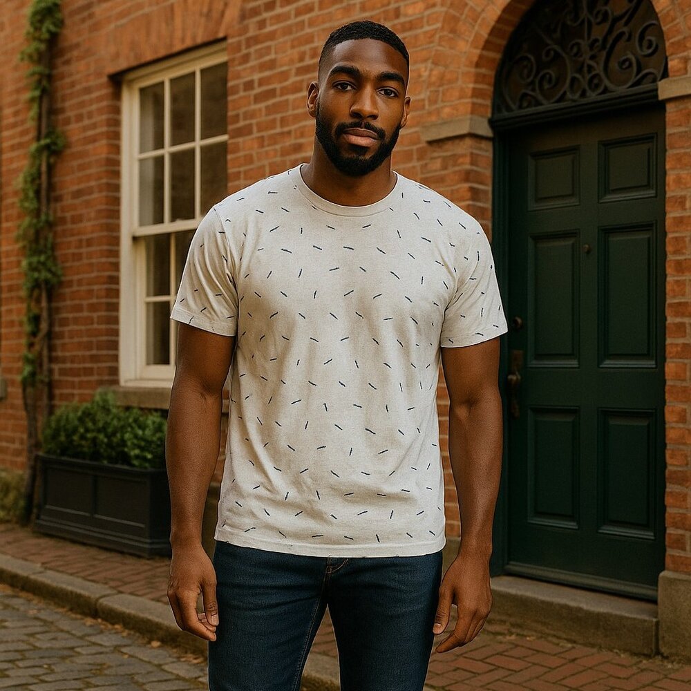 Nike Men's All Over Swoosh Logo White T-Shirt - Size XXL